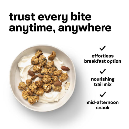 14g 12g <5g 10.6oz smul Wholegrain Protein Granola Vanilla Almond Granola for a Nutritious Breakfast Plant-Based, Vegan