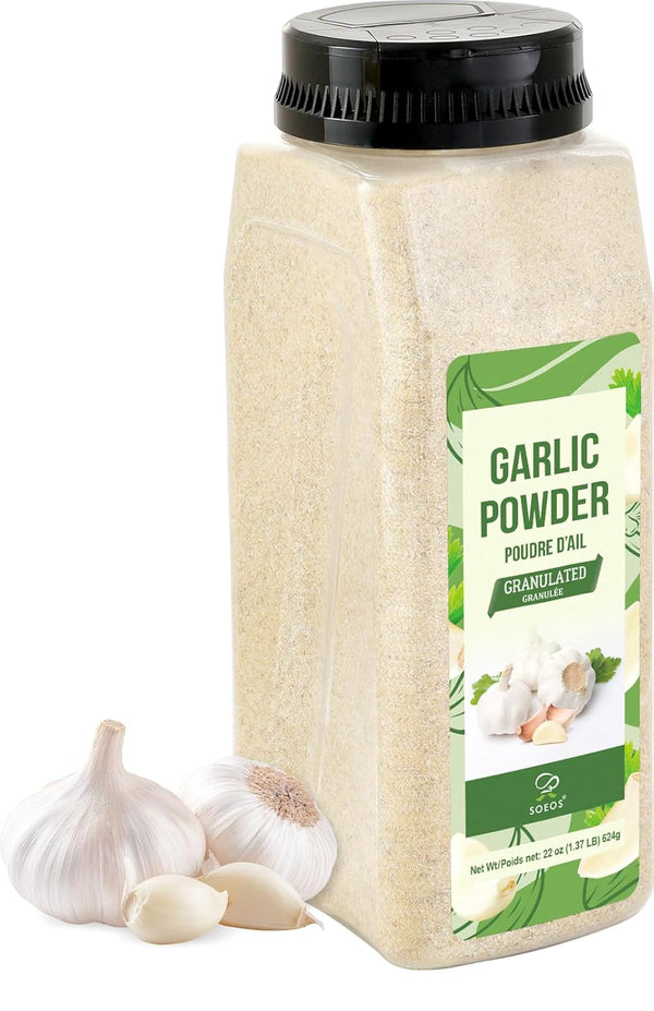Soeos Granulated Garlic, 22 Ounce(624g), Garlic Powder, Convenient and Versatile Seasoning, Great