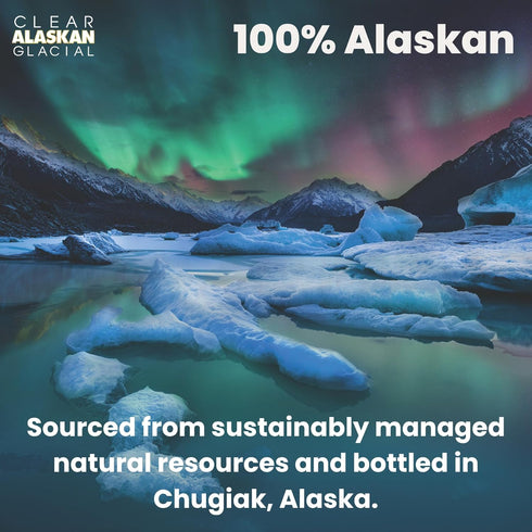 16 Oz (473 ml) Pack 12 Clear Alaskan Fresh Glacier Water, Naturally Alkaline - Bottled in Aluminum with No Plastic | Fl