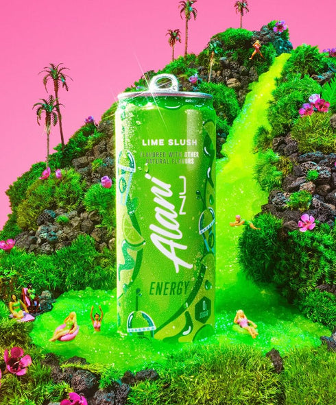 Generic 12 oz (6 Pack) Alani Lime Slush Energy Drink, Sugar Free, Low Calorie Energy Drinks - fl Cans