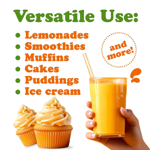 12 Food to Live Orange Powder, Ounces - Made from Raw Dried Citrus Fruit, Unsulfured, Vegan, Bulk, Great for Baking