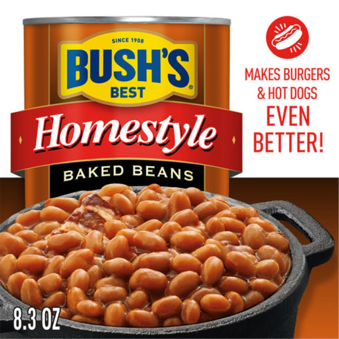 Country 8.3 oz Pack) Bushs Best Baked Beans for BBQ, Pantry Staple, Ready-to-Serve Style, Original & Homestyle, Each