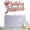 Rose Gold Glittery Cake Topper for Princess Birthday Party Decorations