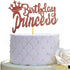 Rose Gold Glittery Cake Topper for Princess Birthday Party Decorations
