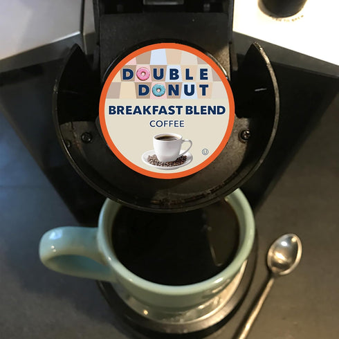 80 Count Pack, Double Donut Coffee Breakfast Blend Coffee Pods, Light Roast Coffee in Recyclable Single-Serve Pods