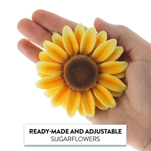 9 Count Global Sugar Art Sunflower Sugar Cake Flowers, by Chef Alan Tetreault