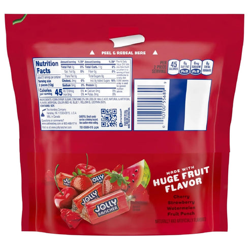 11.2 oz Jolly Rancher Awesome Reds Hard Candy Variety, Resealable Bag - Cherry, Strawberry, Watermelon, Fruit Punch