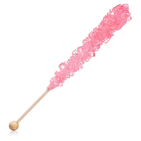 36 Light Pink Rock Candy Sugar Sticks - Cherry Flavored - Individually Wrapped Pink Candy Party Favors