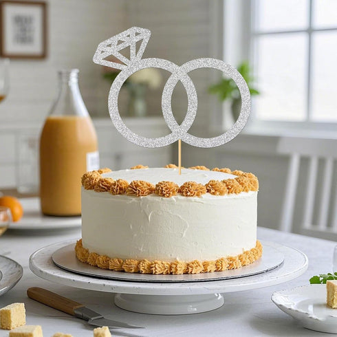 Diamond Ring Cake Topper - Engagement, Wedding, Bridal Shower, Valentine Party Decoration