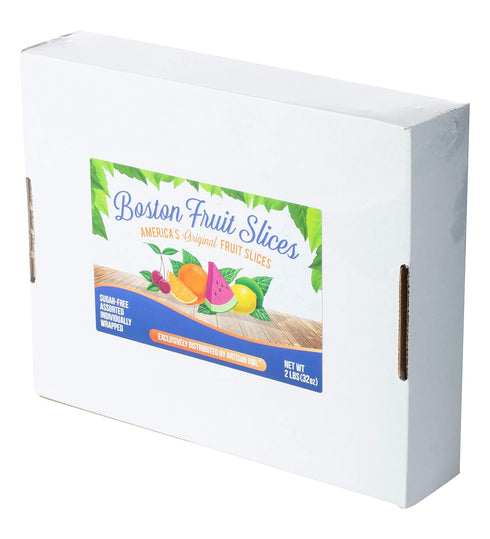 Gummy 2lb Boston Fruit Slice Individually Wrapped Sugar Free Candy Boxed Assortment