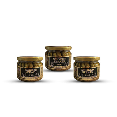 8.82 oz/250g (Pack 3) Riga Gold, Smoked Sprats in Oil