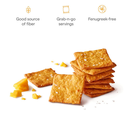 6 Count Munchkin Milkmakers Lactation Cheddar Crisps for Breastfeeding Moms with Oats and Flax