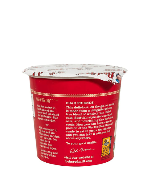 2.36 (Pack 8), Bob's Red Mill GF Oatmeal Cup, Apple & Cinnamon, Ounce Cup of Gluten Free, Non-GMO, Whole Grain, Kosher