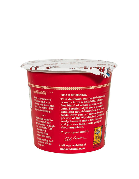 2.36 (Pack 1) Bob's Red Mill GF Oatmeal Cup, Apple & Cinnamon, Ounce Cup of - Non-GMO, Whole Grain, Kosher