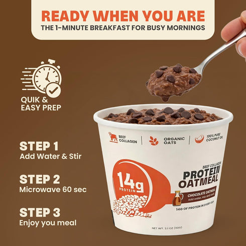 Pack 12 Pack 1416g Beef Cakes Protein Breakfast Variety Instant Protein Pancakes and Oatmeal Cups Protein, Beef