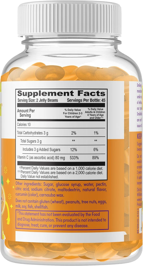 SmileVites Immune 90 Count Heartland Pharma Kids Vitamin C Jelly Beans | Support & Antioxidant Boost | Gluten-Free