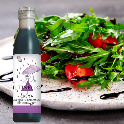 250ml (8.45 oz) IL TINELLO Glaze with Balsamic Vinegar of Modena IGP Crema all'Aceto Balsamico di Modena IGP, fl Sweet