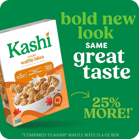 12.7oz (1 Kashi Breakfast Cereal, Whole Grain, Vegan, Maple Waffle Bites, Box Box)