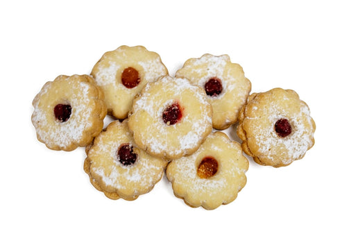 16 Count Cookie Gift Basket Gourmet Italian Pastry Assortment Tin Linzer Tart & Shortbread Cookies, Fresh Bakery Baked