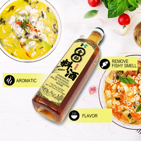 NPG Premium Shaoxing Cooking Wine, 33.81 Fl Oz (1000ml), Chinese Red Cooking Wine for Homemade Asian Cooking