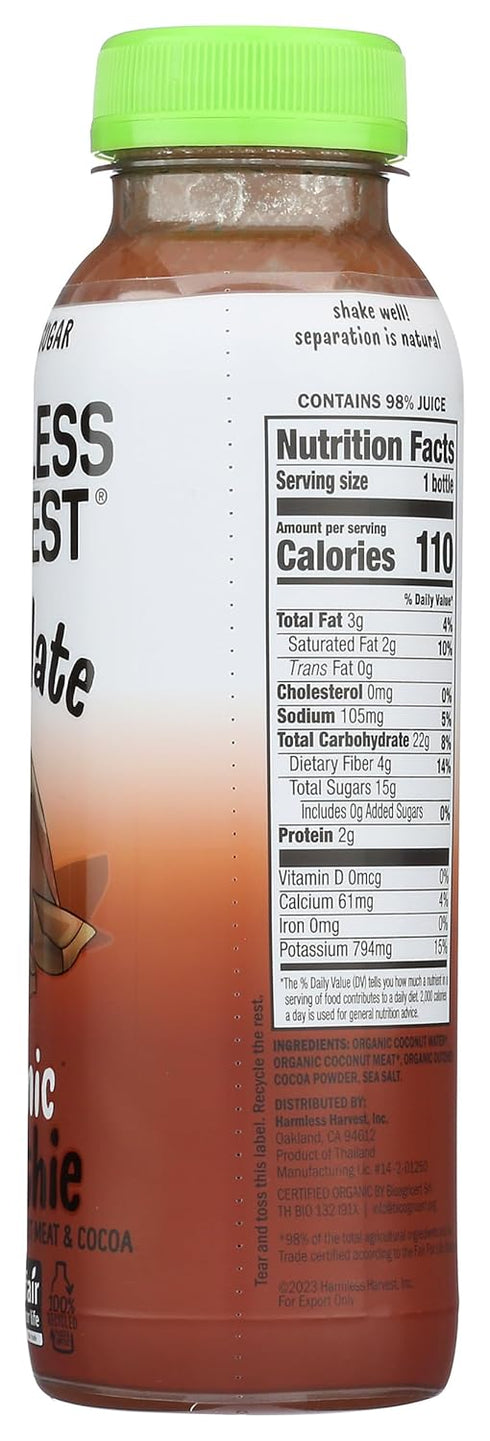 Harmless 10 Oz Harvest, Organic Chocolate Coconut Smoothie, Fl Bottle