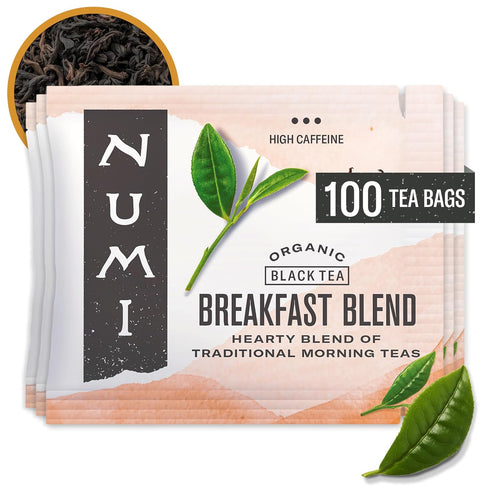 Numi Organic Breakfast Blend Tea | 100 Black Tea Bags | Assam,
