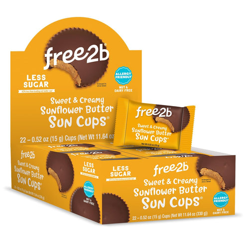 Free2b Sunflower Butter Sun Cups, Safe for School and Allergy Friendly, Gluten-Free,