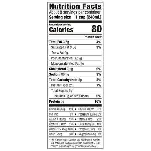 64 Oz Silk, Organic Milk Substitute, Soy, Unsweetened, Fl