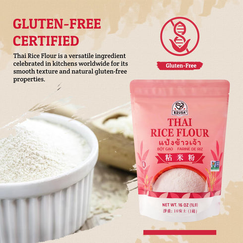 52USA 16 1 (Pack 1), Thai Rice Flour Ounce (Basic), Pound of Rice Flour for Baking or Cooking, Product of THAILAND, All