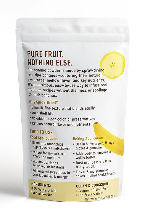5 OZ Confect Banana Powder | Pure & Natural Fruit Powder for Smoothies, Baking, Beverages, Juices, Tea & DIY Recipes |