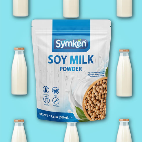 17.6 Oz (500g) SYMKEN Sugar-free Soy Milk Powder | Vegan | High in Protein | Gluten free | Lactose free | Non-GMO |