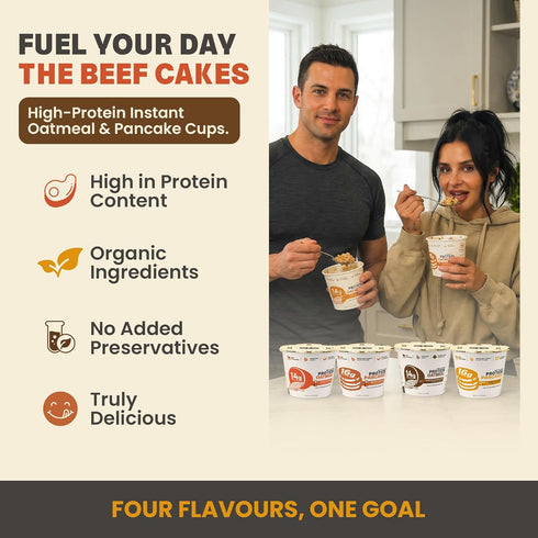 Pack 12 Pack 1416g Beef Cakes Protein Breakfast Variety Instant Protein Pancakes and Oatmeal Cups Protein, Beef
