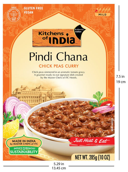 10 Kitchens Of India Ready To Eat Pindi Chana Chick Pea Curry, Ounce