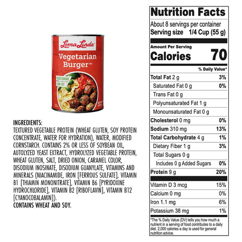 (15 oz.), 6 Pack) Loma Linda - Plant-Based Meats (Vegetarian Burger