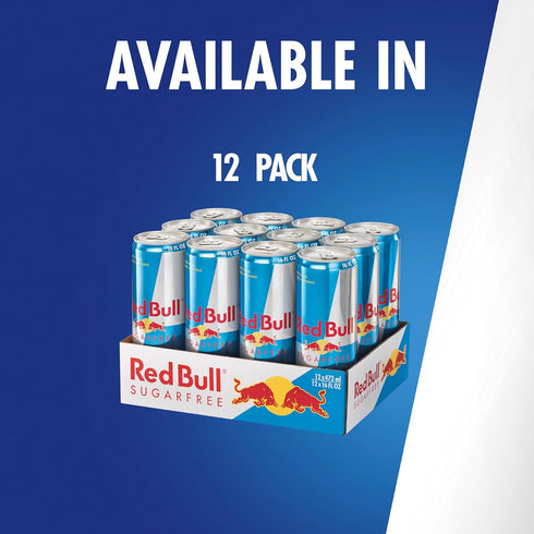 151mg 16 Oz, Pack 12 Red Bull Sugar Free Energy Drink with Caffeine plus Taurine & B Vitamins, Fl of Cans