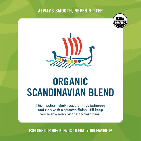 4 Cameron's Coffee Roasted Whole Bean Coffee, Organic Scandinavian Blend, Pound