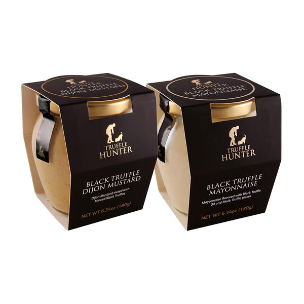 TruffleHunter - Black Truffle Mustard and Black Truffle Mayonnaise - 2 x