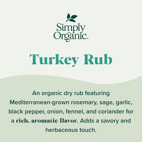 Simply Organic Turkey Rub, Certified Organic, 2.43 oz