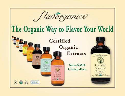 Flavorganics Organic Peppermint Extract, 2-Ounces Glass Bottles, Pack of 3