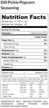 Premium Dill Pickle Popcorn Seasoning, Large Shaker, Calorie Free, Perfectly Seasoned for Popcorn Lovers!