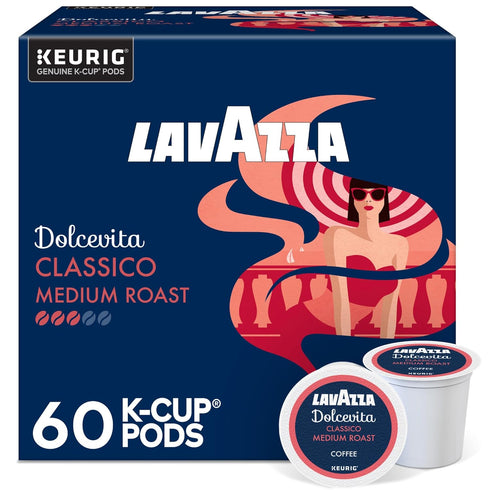 Lavazza Dolcevita Classico, Single-Serve Keurig K-Cup Pods, Medium Roast Coffee, 60-Count Box