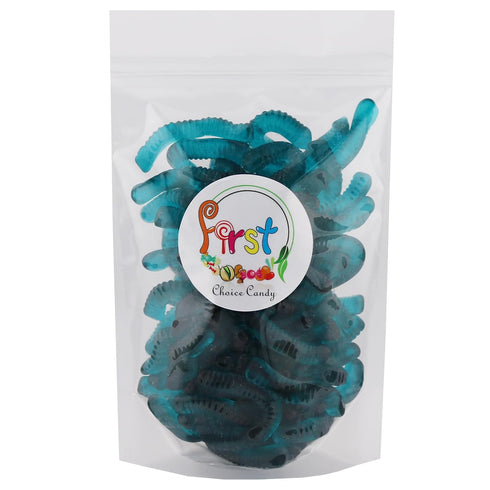 Gummy (5 FirstChoiceCandy Sweet & Sour Worms, Multi Flavors and Solid Colors Pound, Blue Raspberry)