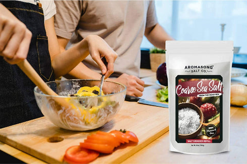100% 2.43 LB 2.43 LB Aromasong Natural Sea Salt Coarse Grain with Fine Grain Sea Salt from the Dead Sea, Unrefined
