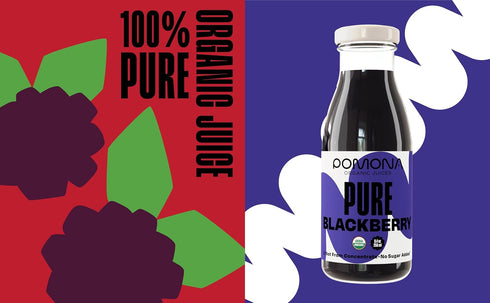 (Pack 12), 100% 8.4 Oz Pomona Organic Blackberry Juice Of Cold Pressed USDA Organic Juices, Blackberries, No Added