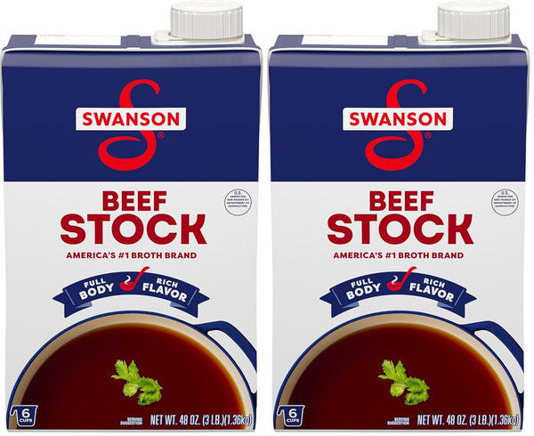 Swanson 100% Natural, Gluten-Free Beef Stock, 48 oz Carton (Pack of 2)