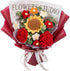 Ameble Crochet Flower Bouquet - Knitted Roses & Tulips, Long-Lasting Bouquet of Crochet