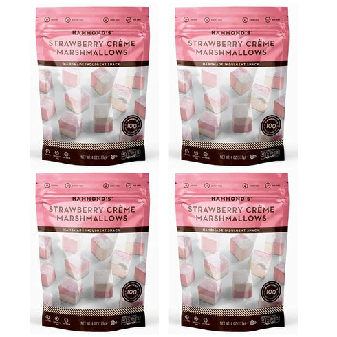 Hammonds Candies Gourmet Marshmallows Strawberry Creme | Great for Snacking, Hot Chocolate,