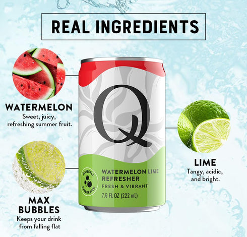 Pack (8PK) 2 7.5oz Q MIXERS Refreshers Sparkling Hydration Beverage Variety of Each Flavor: Pineapple Passion