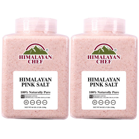Himalayan Chef Pink Himalayan Salt, Fine Grain - 5 lbs, Organic Food