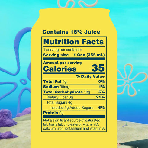 Pack Packed 12oz (12-Cans) OLIPOP Prebiotic Soda Pop, SpongeBob Pineapple Paradise, Pantry with Prebiotics, Fiber